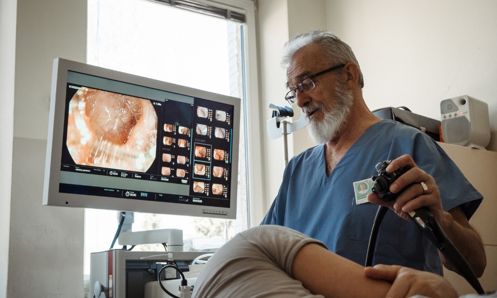 Upper endoscopy (EGD) procedure used to evaluate difficulty swallowing and food stuck in the esophagus